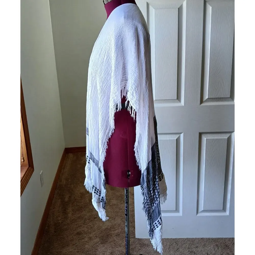 Echo Lightweight Gauze Caftan Shawl OSFA rayon cotton woven poncho scarf wrap